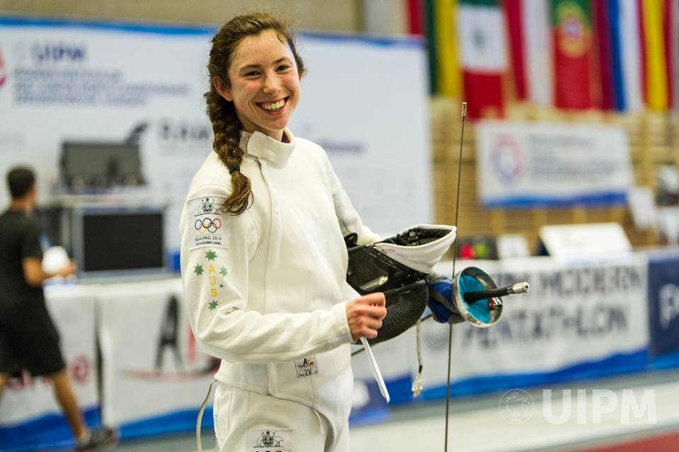 Marina Carrier all smiles on the fencing piste.
