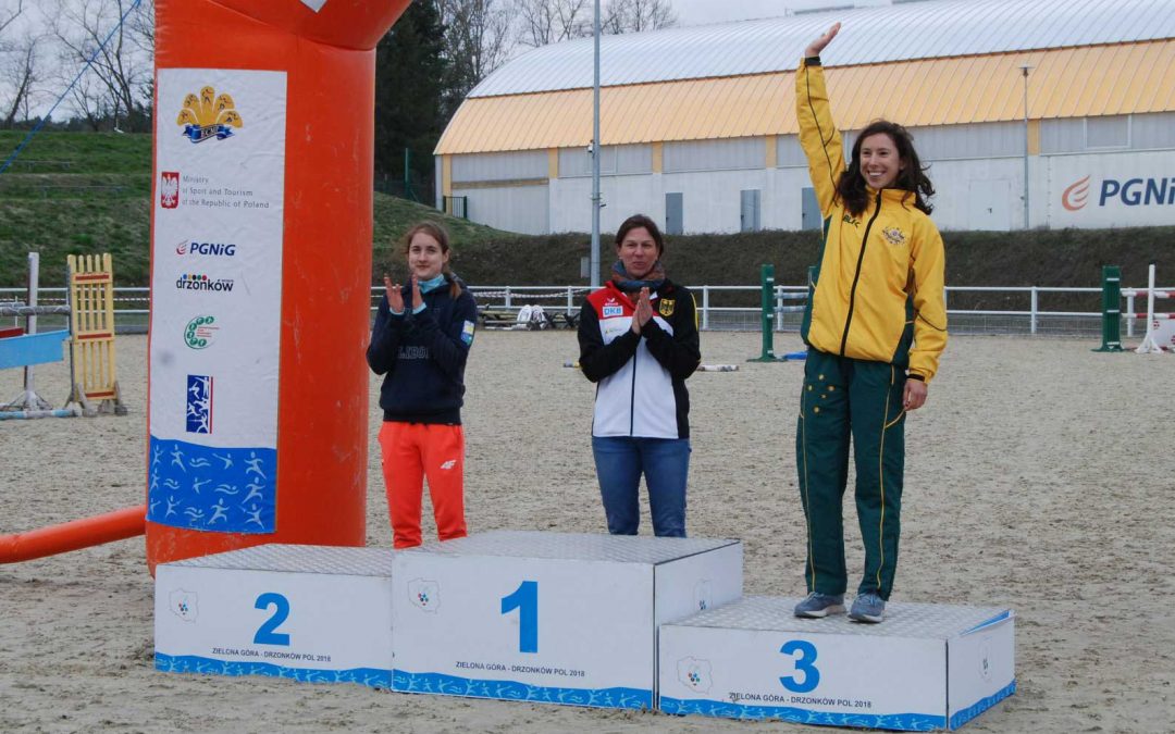 Marina Carrier on the podium in Poland